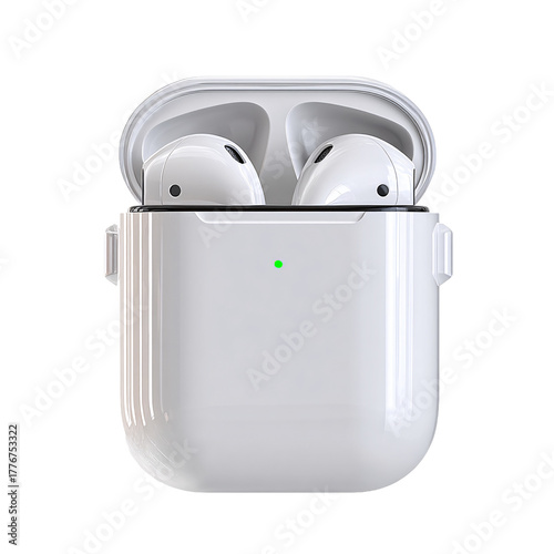 Wireless Earbuds with Charging Case PNG