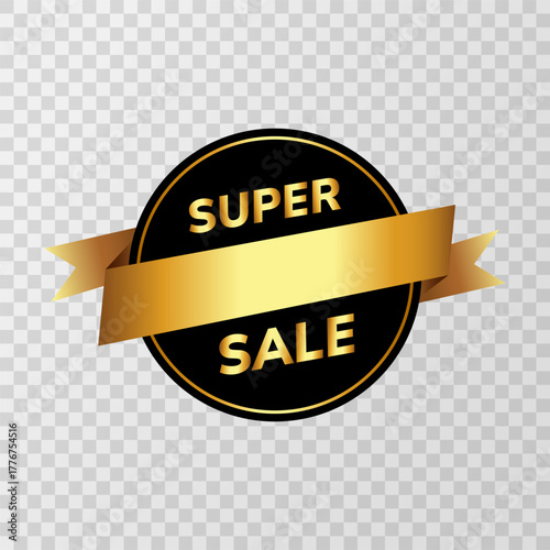  Black friday sale tag. Black price banner with golden elements isolated on transparent background.Shopping stickers and badges. Autumn shopping elements.Vector black tags  