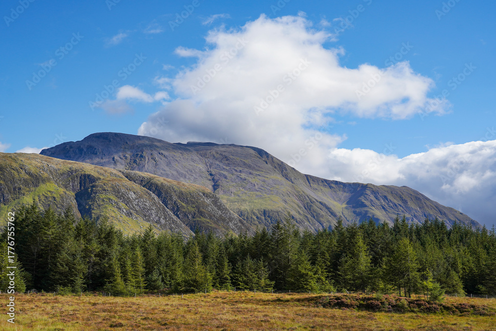 Fototapeta premium Ben Nevis mountain near Fort William in Scotland. It is the highest mountain in the UK