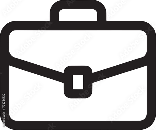 Briefcase icon with handle and clasp luggage business