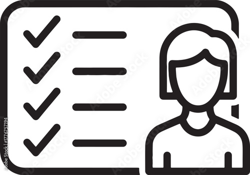 Checklist with person icon and tick marks