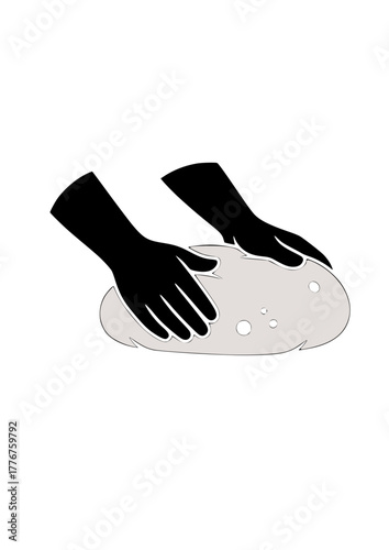Hands Kneading Dough