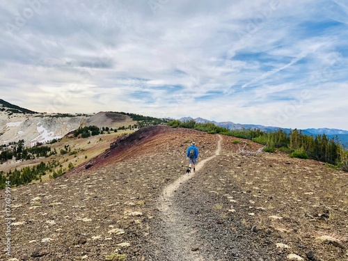 man hiking in the mountains