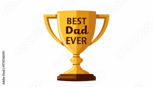 Golden Trophy Celebrating Father's Day with Engraved Best Dad Ever Message Showcasing Appreciation for Exceptional Fatherhood