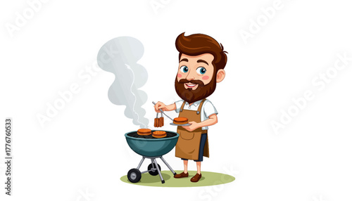 Illustration of a Formal White Shirt with an Orange Tie on a Minimalist White Background