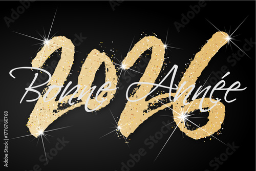 Bonne année - meilleurs vœux 2026 - vecteur pour affiche bannière salutation et célébration du nouvel an 2026.