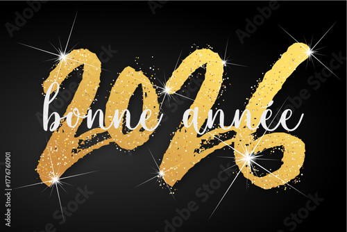 Bonne année - meilleurs vœux 2026 - vecteur pour affiche bannière salutation et célébration du nouvel an 2026.