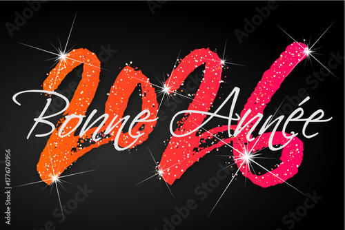 Bonne année - meilleurs vœux 2026 - vecteur pour affiche bannière salutation et célébration du nouvel an 2026.