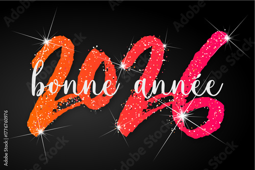 Bonne année - meilleurs vœux 2026 - vecteur pour affiche bannière salutation et célébration du nouvel an 2026.