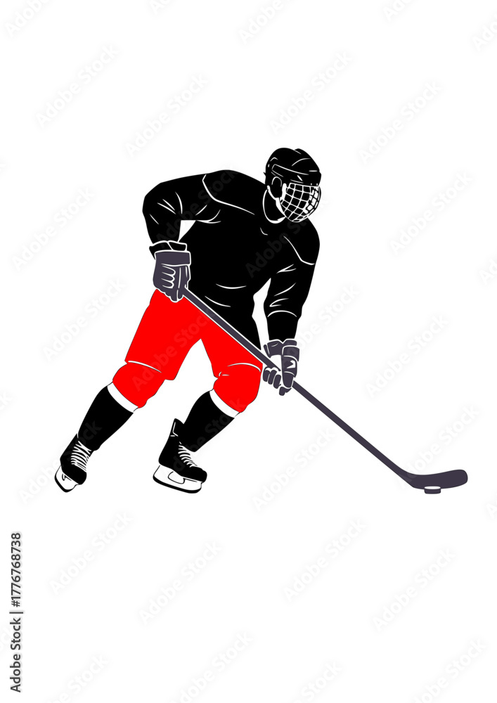Fotografie ice hockey player side view