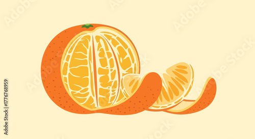 Freshly Peeled Fruit Depicting Juicy Orange Slices With Artistic Style and Visual Appeal