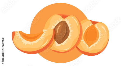 Freshly Sliced Apricots: A Colorful, Vibrant, and Delicious Fruit Illustration
