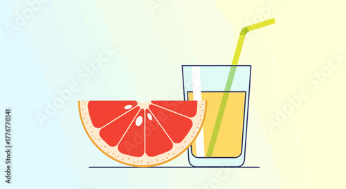 Freshly Squeezed Citrus Juice Image Depicting Delicious Refreshment and Vitamin Rich Vitamins