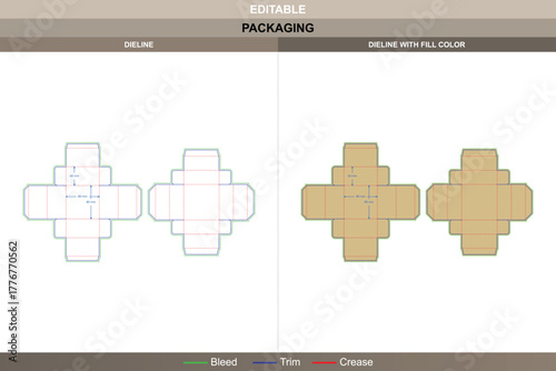 Square gift box dieline shaped by vector discipline refining printing look packaging elegance jewelry box die line structure supports precise luxury folding composition