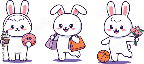 Cartoon bald eagle illustration set, flying raptor vector, American symbol bird artwork, majestic wildlife clipart design, patriotic animal poses