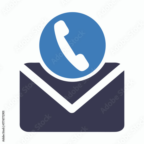 An envelope shows a telephone inside a circle, contact is available via email