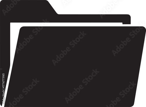 Black silhouette folder with documents for presentation and office works