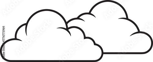 Vector Illustration of outlined clouds for coloring book or paintings