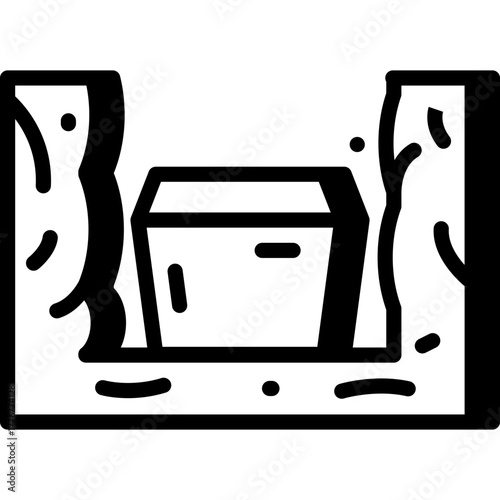 Coffin icon representing burial, funeral, or death concepts