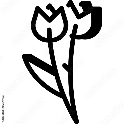 Tulip flowers icon