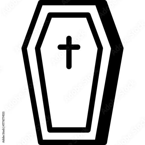 Coffin icon representing burial, funeral, or death concepts