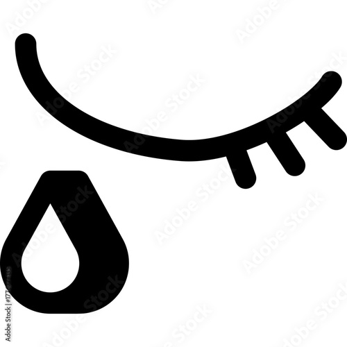 Sad eye with tear icon