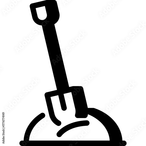 Shovel digging ground icon