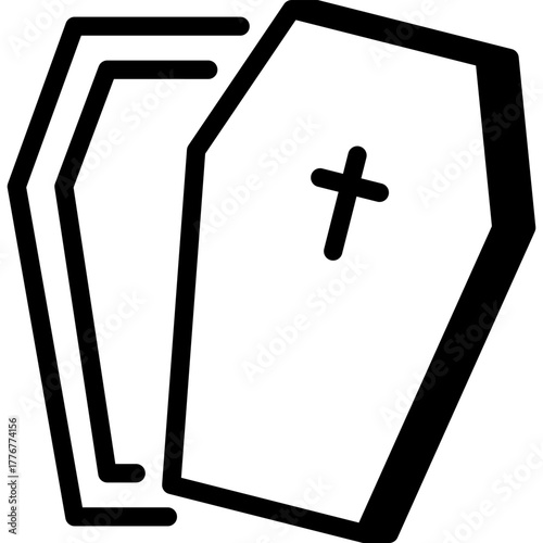 Coffin icon representing burial, funeral, or death concepts