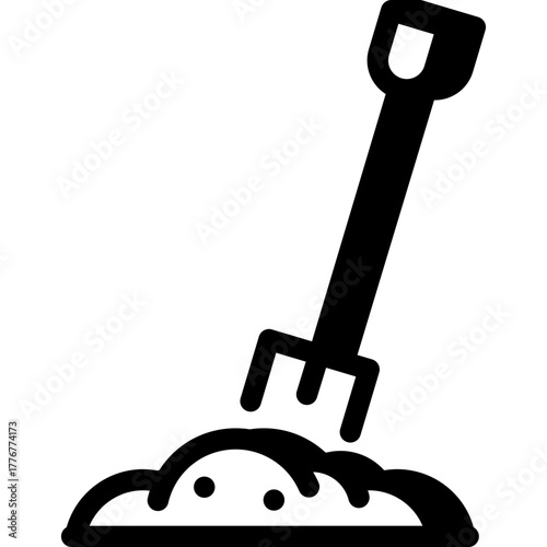 Shovel digging ground icon