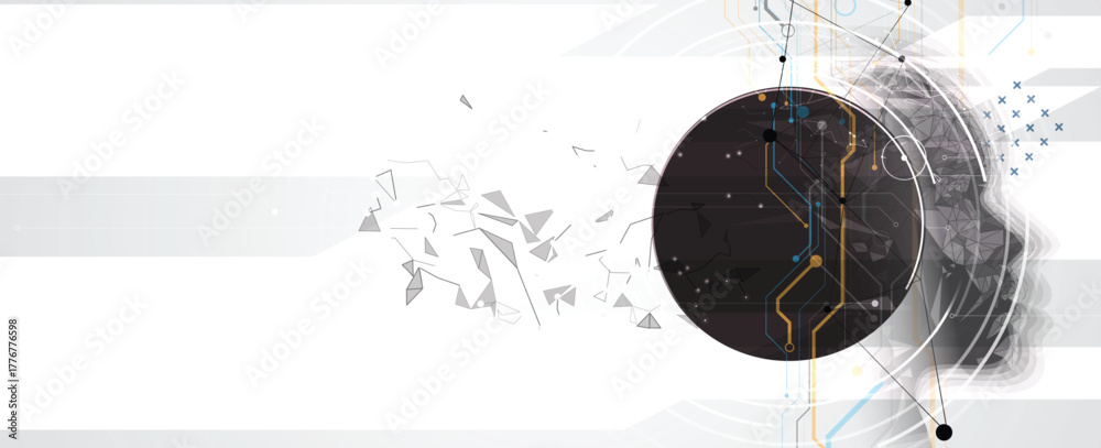 Obraz premium Abstract data technology and science and business combination background