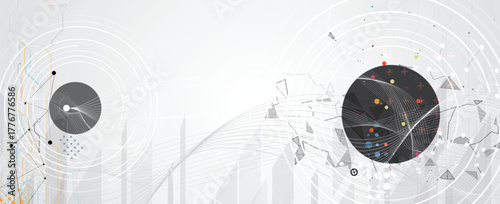 Abstract data technology and science and business combination background