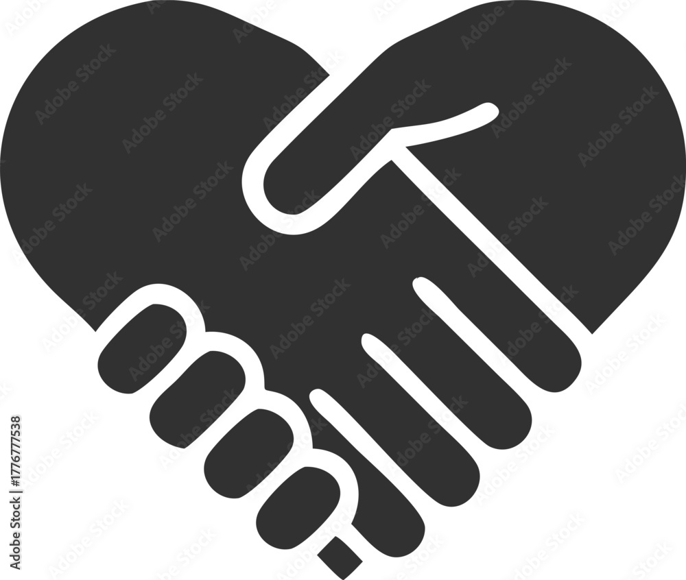 Fototapeta premium Heartfelt agreement is symbolized with two hands in a firm handshake