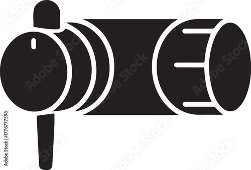 Black silhouette of a windsock indicating wind direction and speed on a white background vector