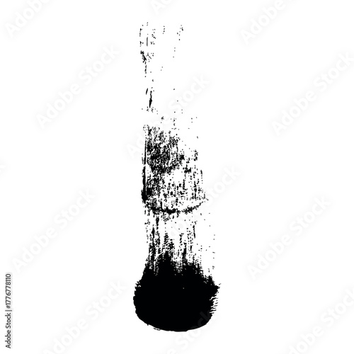 Set of black paint, ink brush strokes, brushes, lines. Dirty artistic design elements