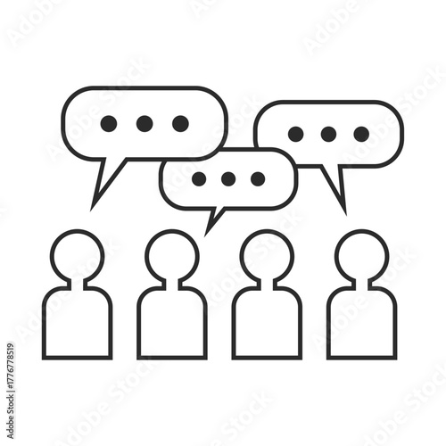 会議、ミーティング、Web会議のイラスト（議論、意見、相談）