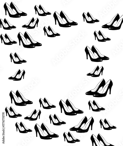 Trendy Shoe Illustration Graphic T-shirt Design