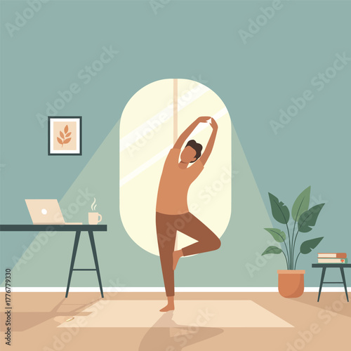 woman doing yoga