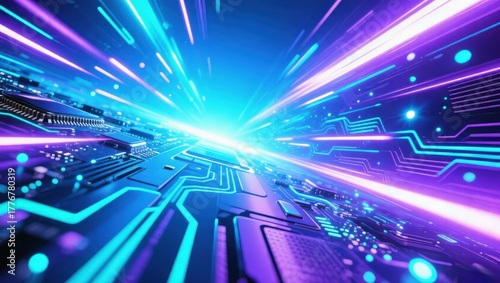 Dynamic and high-energy technological abstract background for advertising