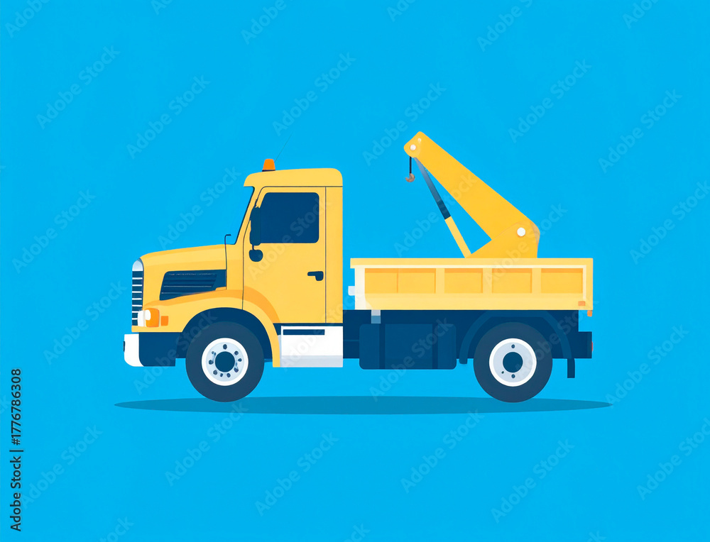 Fototapeta premium Tow truck, flat design illustration