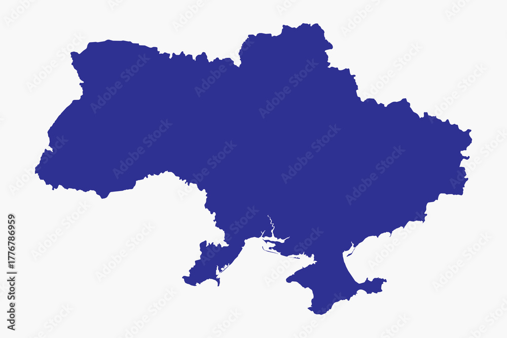 Fototapeta premium Vector graphic artwork suitable for print and web containing flat detailed map of independent UKRAINE