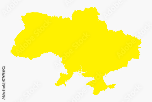 Vector graphic artwork suitable for print and web containing flat detailed map of independent UKRAINE