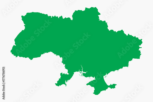 Vector graphic artwork suitable for print and web containing flat detailed map of independent UKRAINE