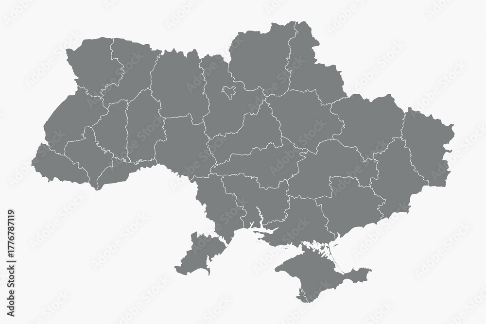Obraz premium Vector graphic artwork suitable for print and web containing flat detailed map of independent UKRAINE