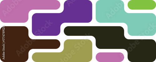 Modern abstract colorful interconnected rounded shapes pattern