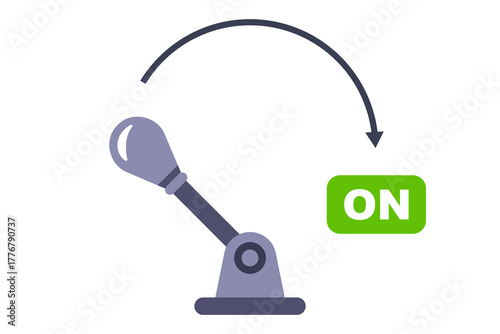 Lever to switch on or off. Flat illustration.
