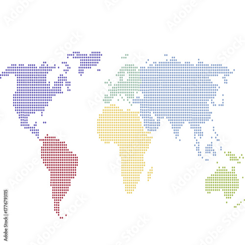 Dotted color world map vector	