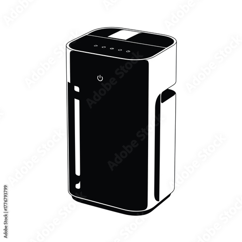 Vector illustration air purifier vector illustration in black color