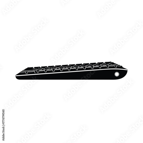 Vector illustration black keyboard for computer input and typing