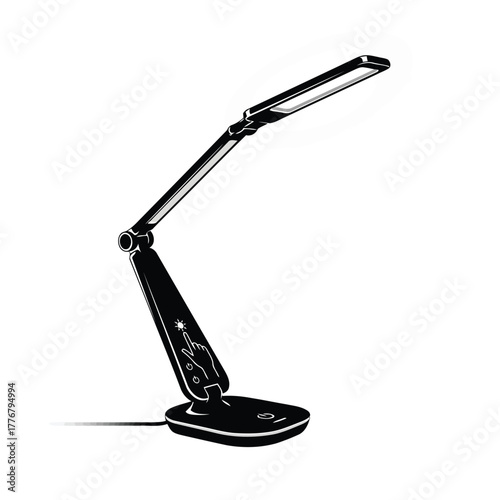 Vector illustration modern black desk lamp for home or office use