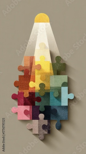 Diversity and inclusion strategy puzzle workplace graphic design creative environment innovative viewpoint hr development concept